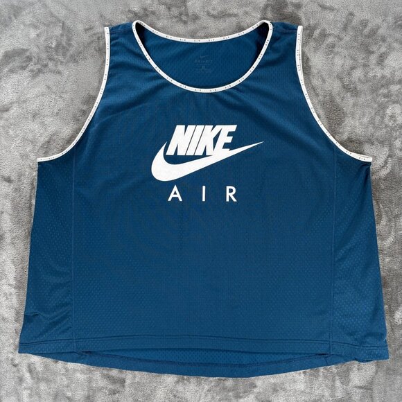 Nike Air Mesh Tank Top Women 2XL XXL Blue Running Workout Yoga Gym Loose - Picture 1 of 9